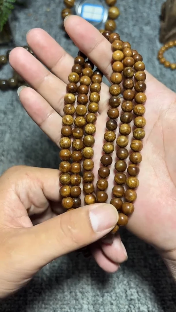 金丝楠手串/手链枯木老料0.8多圈花纹款98