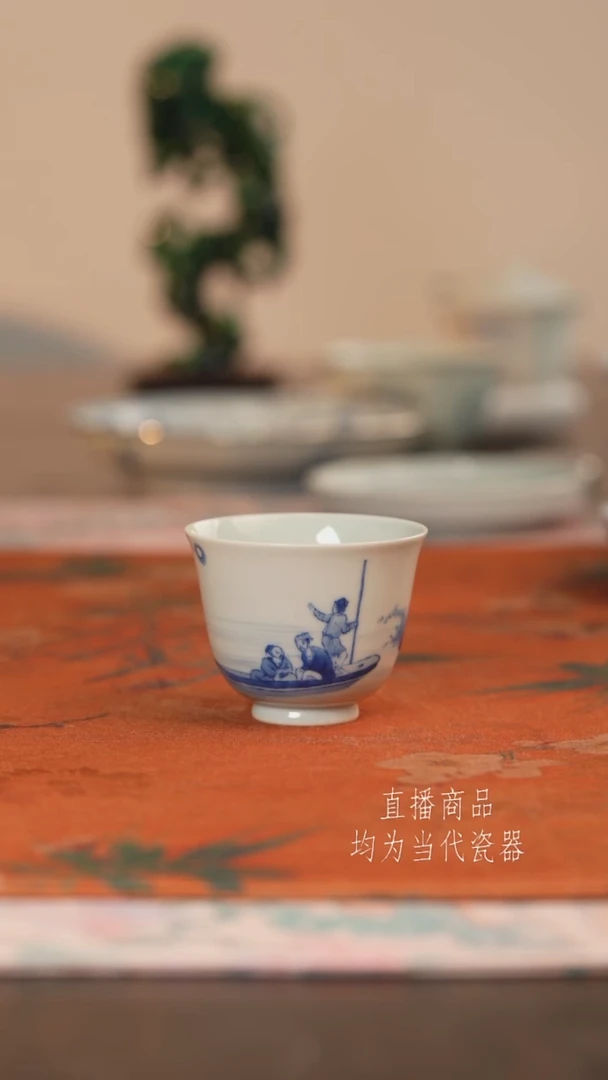张哈哈陶瓷仿古人物铃铛杯