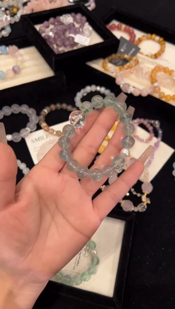 【闪购商品】水晶手链合金绿萤石手链x1402