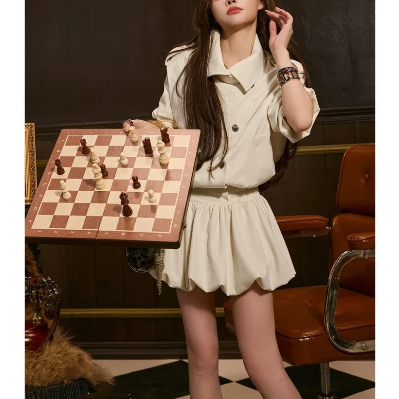 吞吞穿搭日记【开普敦风衣裙 杏色】俏皮小花苞廓形风衣连衣裙