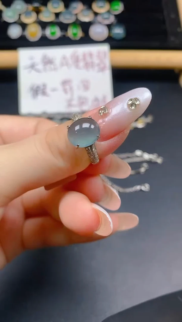 银S925镶嵌戒指翡翠63