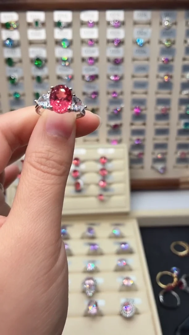 6蓝宝石（处理）925银 帕帕拉恰彩色系列轻奢女神款式