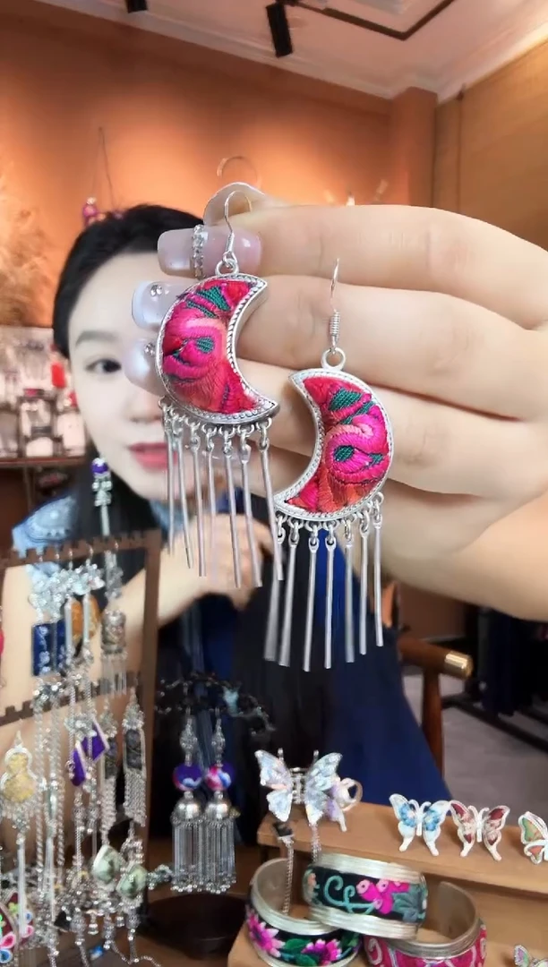 刺绣纯手工民族风耳环