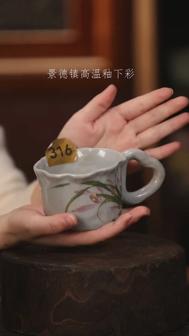 陶瓷景德镇高温釉下手绘陶瓷@L316@