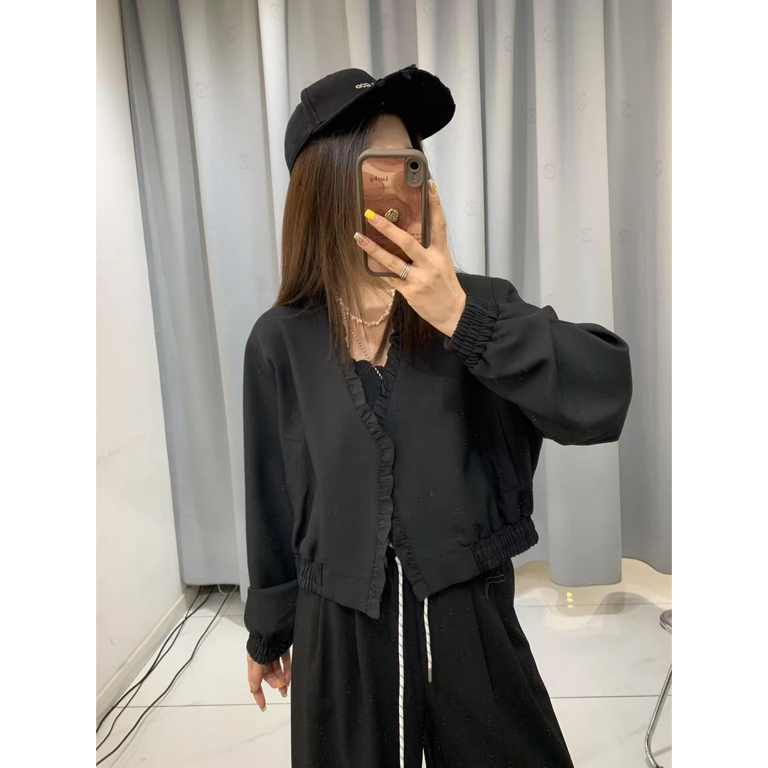 可米 新款 显瘦休闲百搭气质花边短款西装外套 25136（衣长45左右