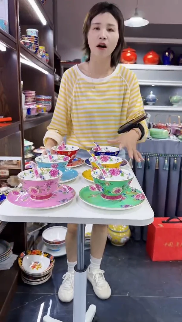 三件套碟碗勺6套景德镇陶瓷