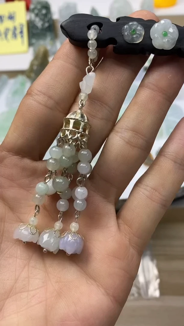 颈饰未镶嵌翡翠天然缅甸翡翠A货发簪