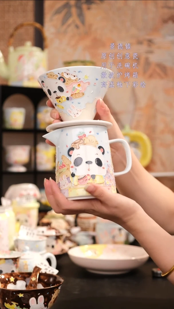 摆件景德镇手工手绘设计师款
