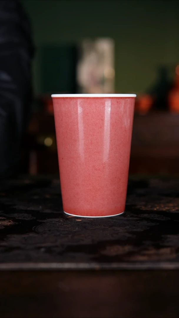 杯子白泥景德镇纯手工陶瓷豇豆红