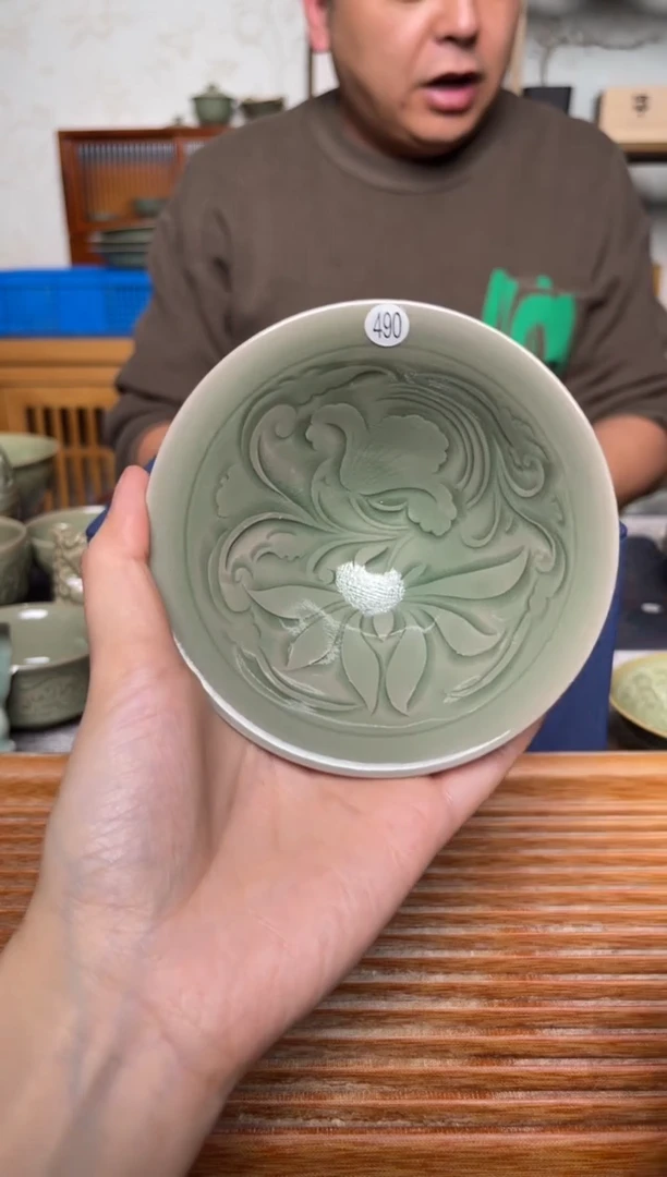 【闪购商品】其他490耀州窑莲纹斗笠盏纯手工