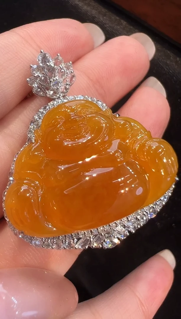 吊坠(不含链)18K金镶嵌翡翠AL6吊坠