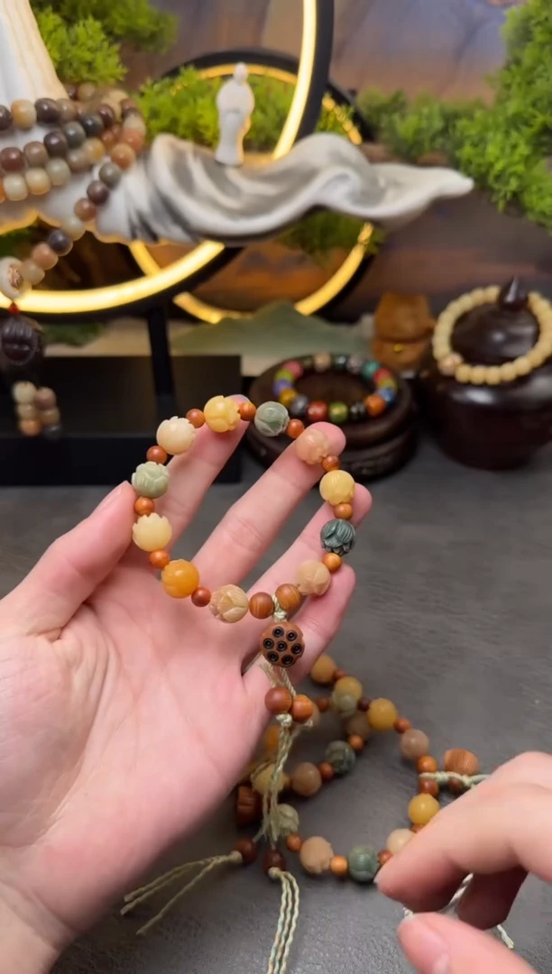 【闪购商品】菩提根/象牙果手串菩提莲花雕刻 手修