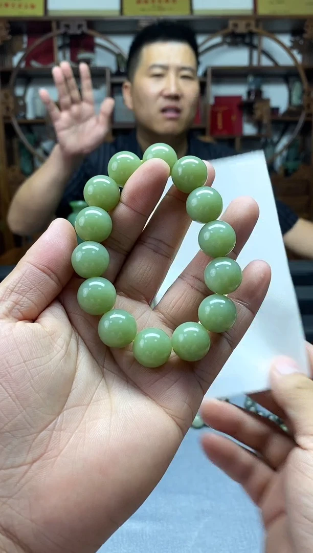 和田玉未镶嵌挂件卡16黄口手串 一个月