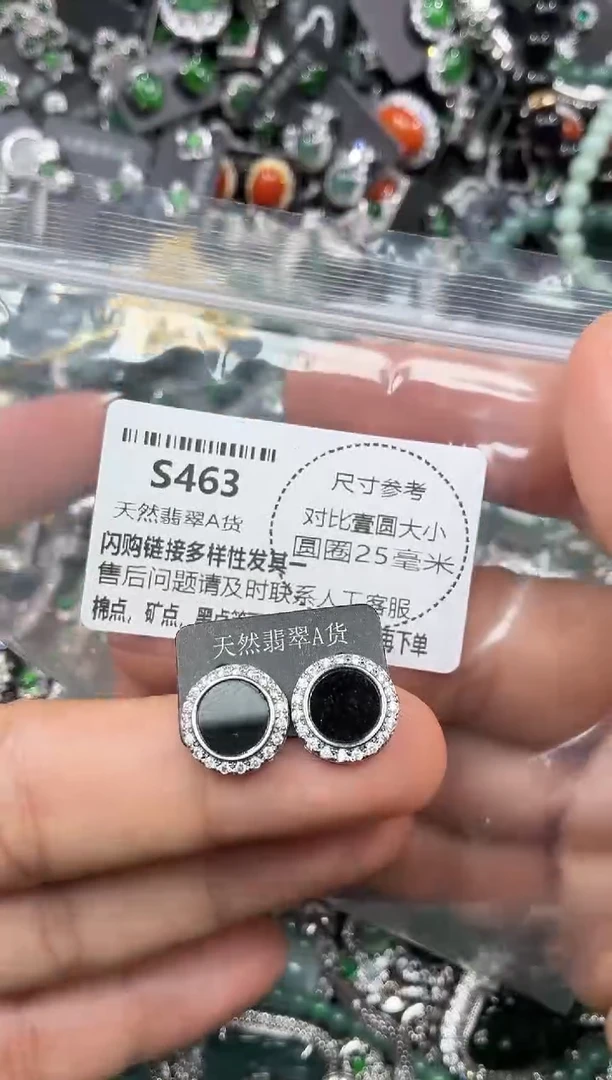 颈饰未镶嵌翡翠S463耳钉