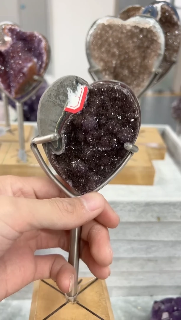 未镶嵌珠宝半成品水晶爱心摆件 C187