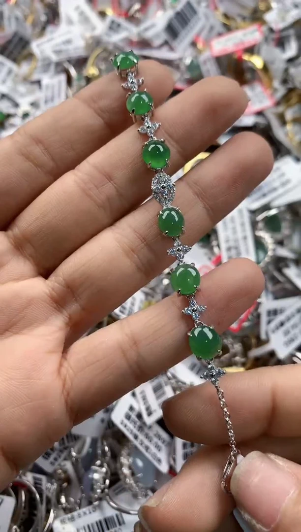 银S925镶嵌戒指翡翠777----8