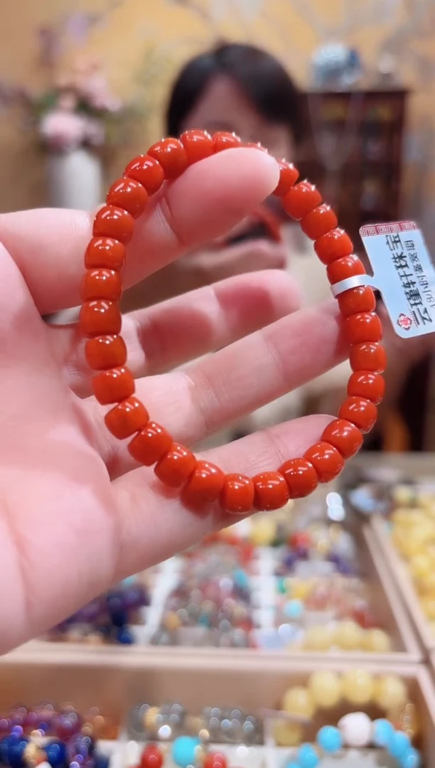 未镶嵌手串南红玛瑙设计款珠串7+