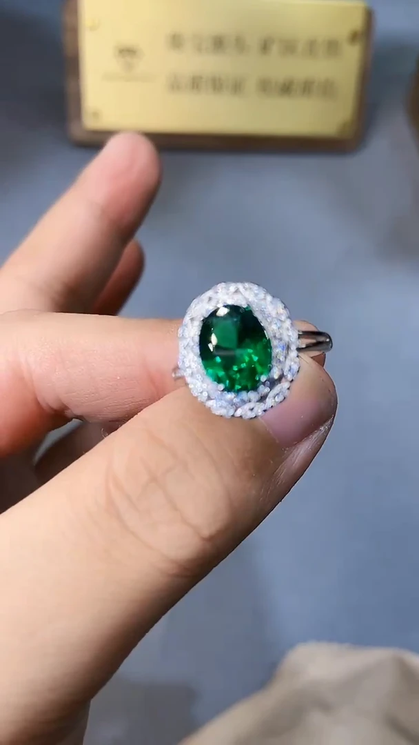 【闪购商品】透辉石戒指银S925镶嵌354