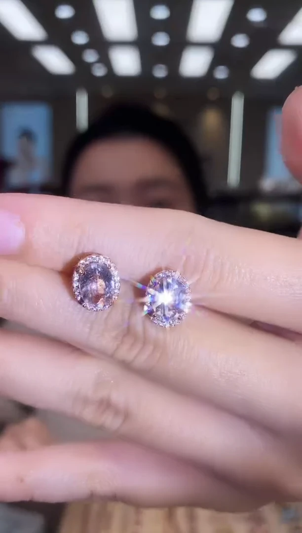 银S925镶嵌绿柱石耳饰09