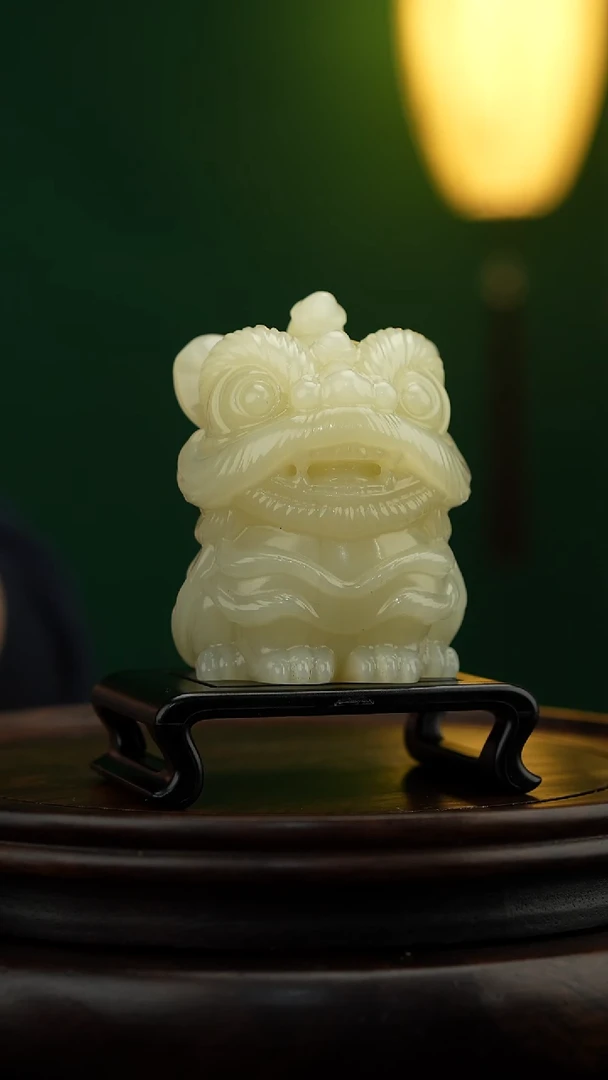 玉【醒狮】天然玉石手把件