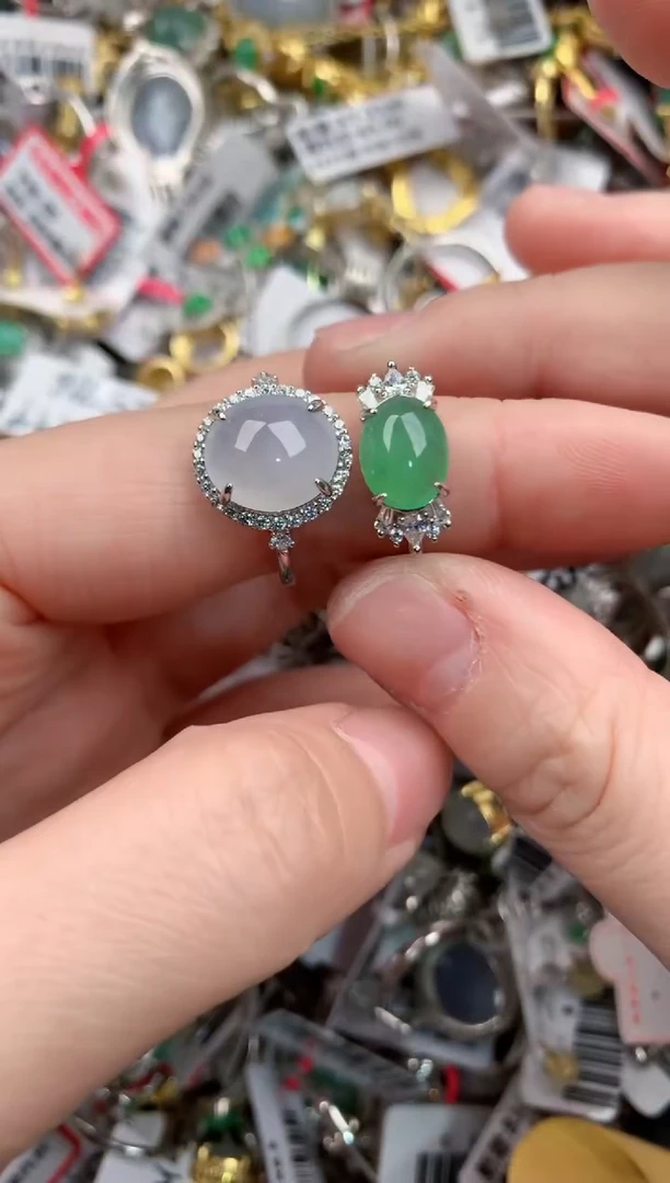 银S925镶嵌戒指翡翠333              2