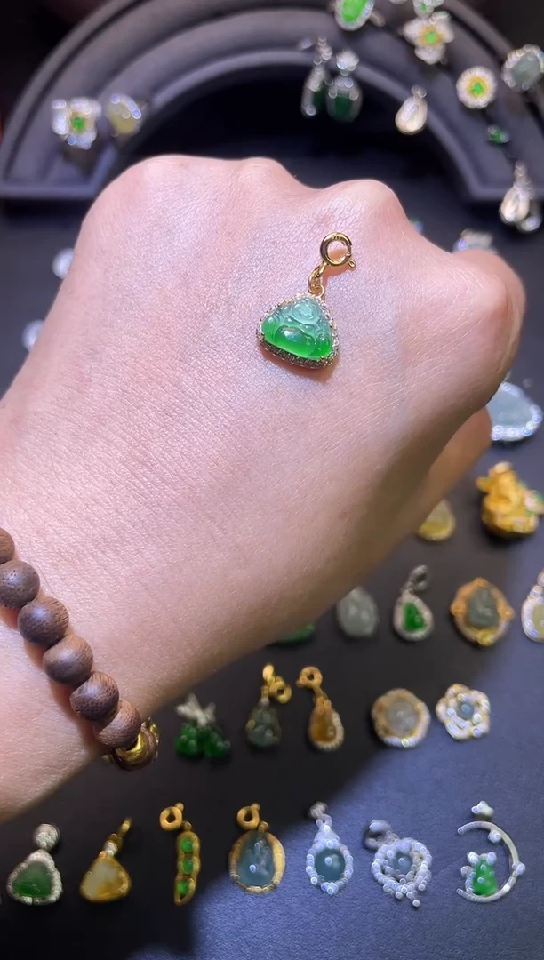 吊坠(不含链)银S925镶嵌翡翠1