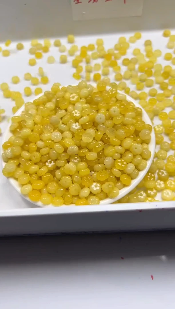 玛瑙/玉髓颈饰未镶嵌w2733鸡油黄五瓣花8mm*20颗