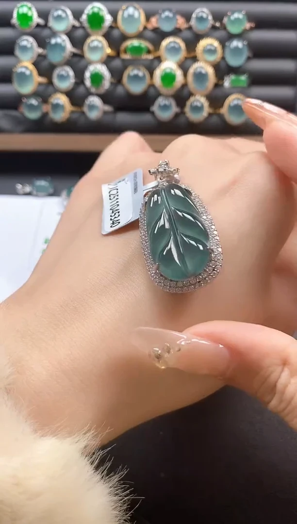 银S925镶嵌戒指翡翠51511