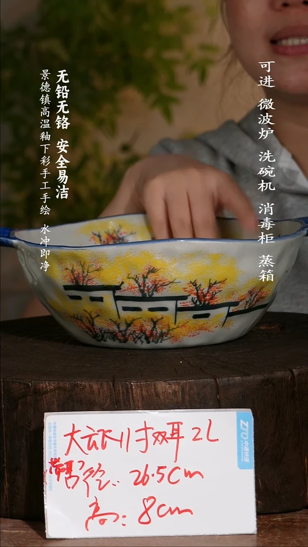 碗陶瓷景德镇高温瓷釉下彩手绘陶瓷