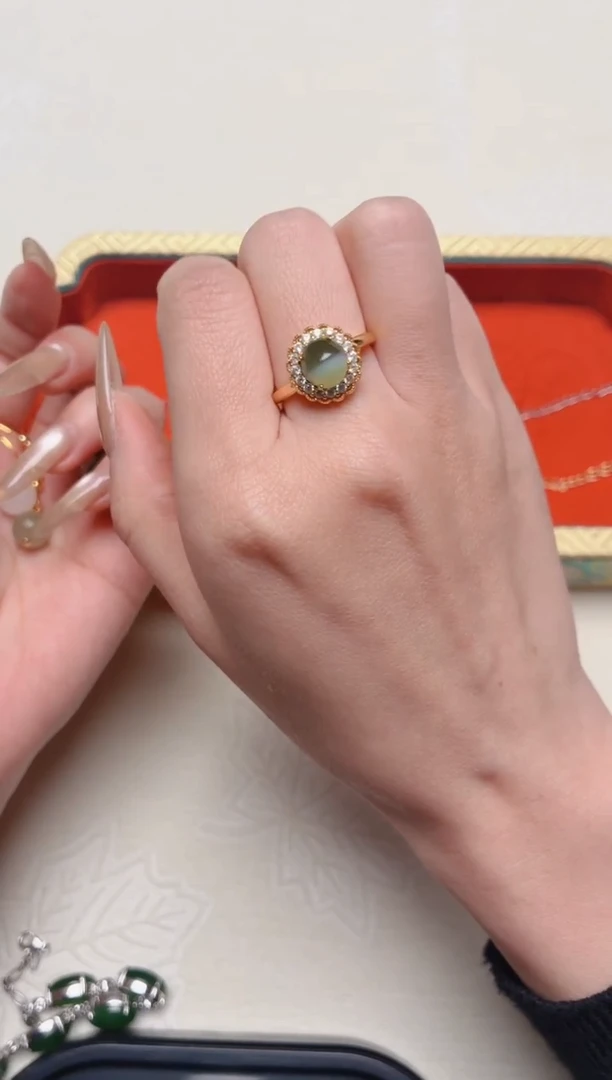 银S925镶嵌和田玉珠宝半成品56