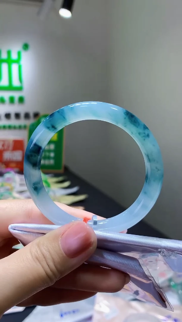 未镶嵌手镯翡翠K42天然缅甸翡翠A货54圆条