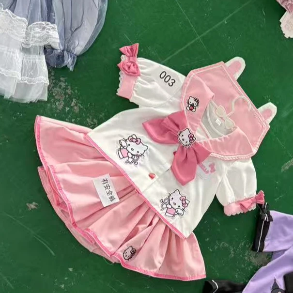 开箱款2025夏季新款卡通学院风JK童装KT猫