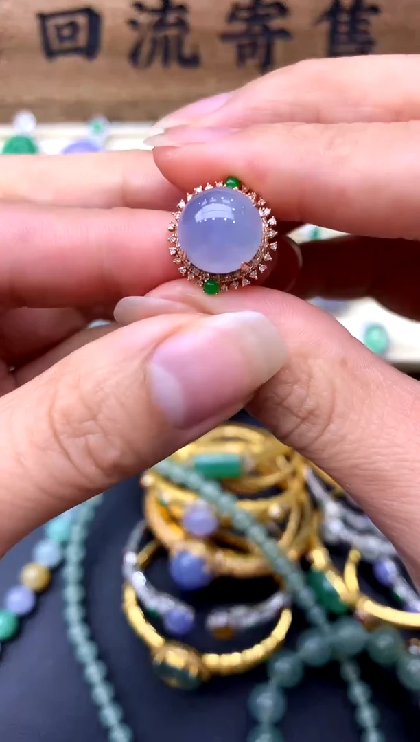 【闪购商品】翡翠戒指18K金镶嵌378-中国好珍宝