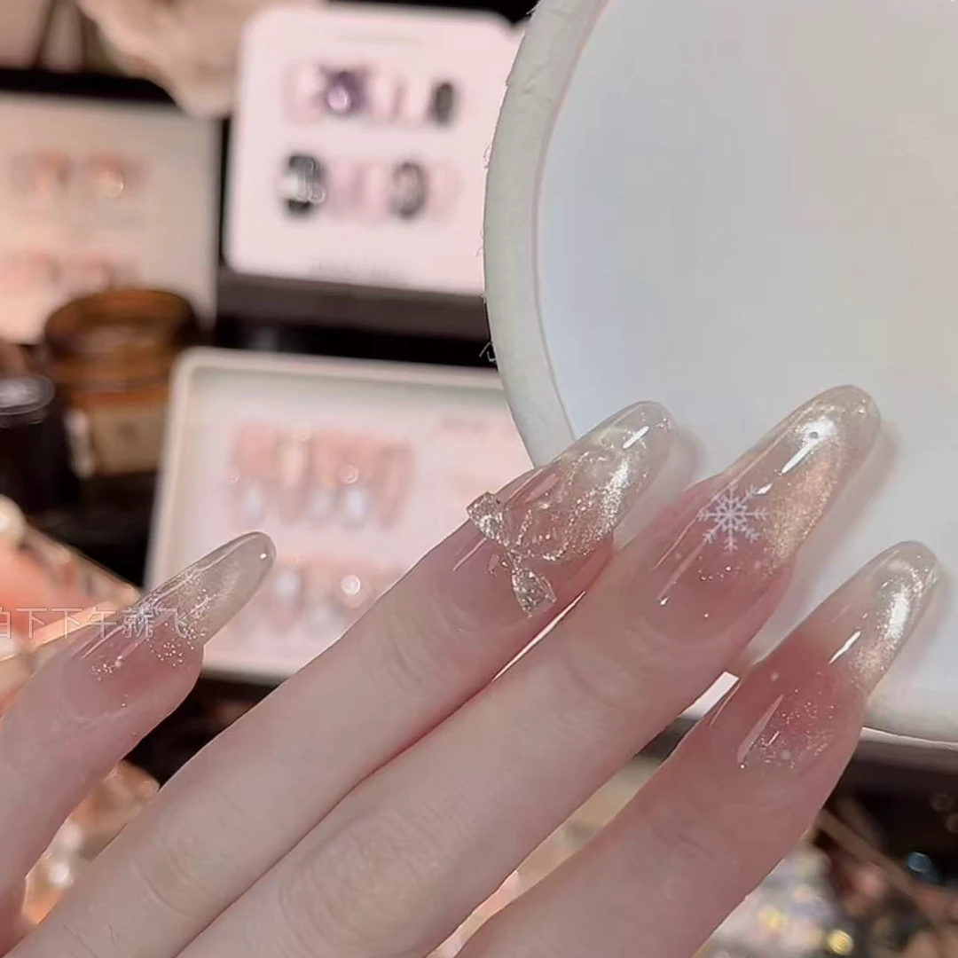 蜜雪冰城 - painted clear bow 纯手工穿戴甲 10片装