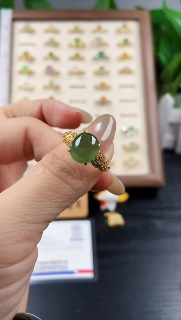 银S925镶嵌戒指翡翠12