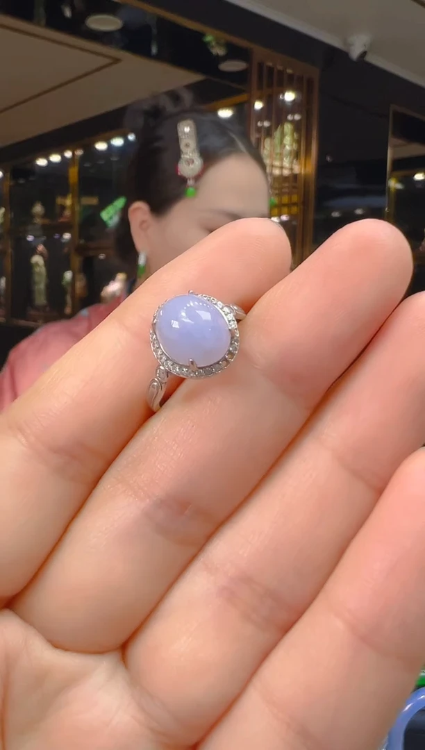 翡翠戒指银S925镶嵌006（多样性发其一）