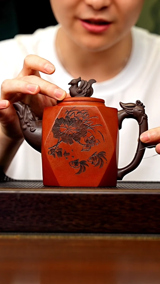 茶壶紫砂宜兴原矿 手工 紫砂壶容量400CC