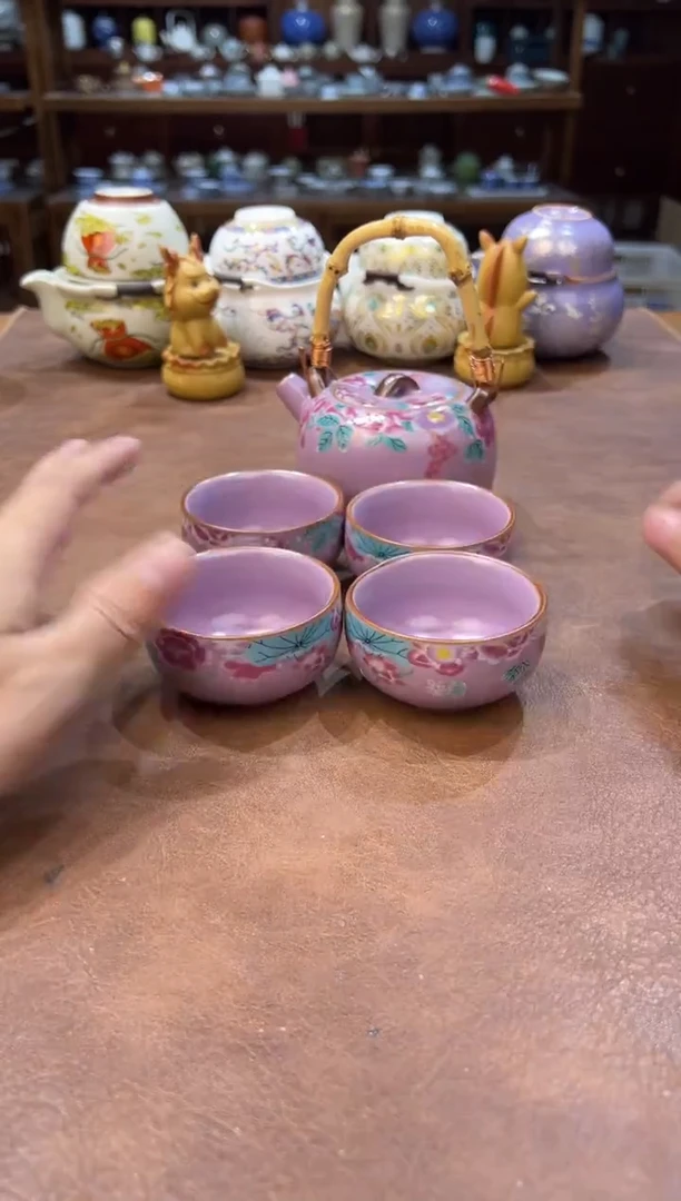 真的很便宜超好看会开片的旅行茶具