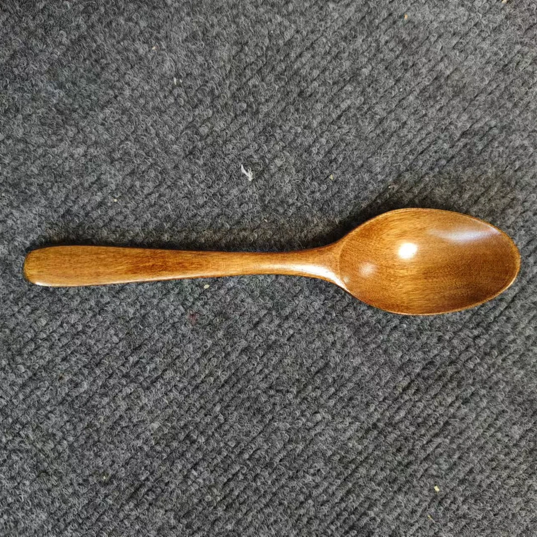 Hisize何适老漆韩式木质长柄圆汤勺炒勺饭勺小勺子