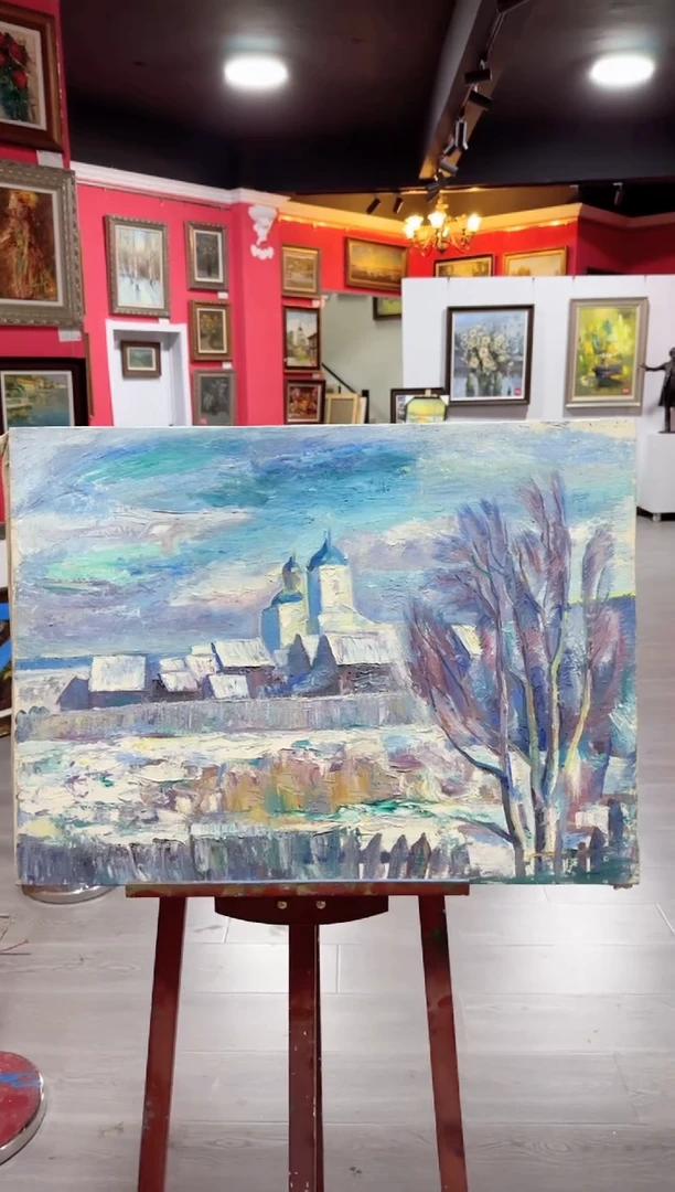 俄罗斯手绘油画作品《  风景》60*80