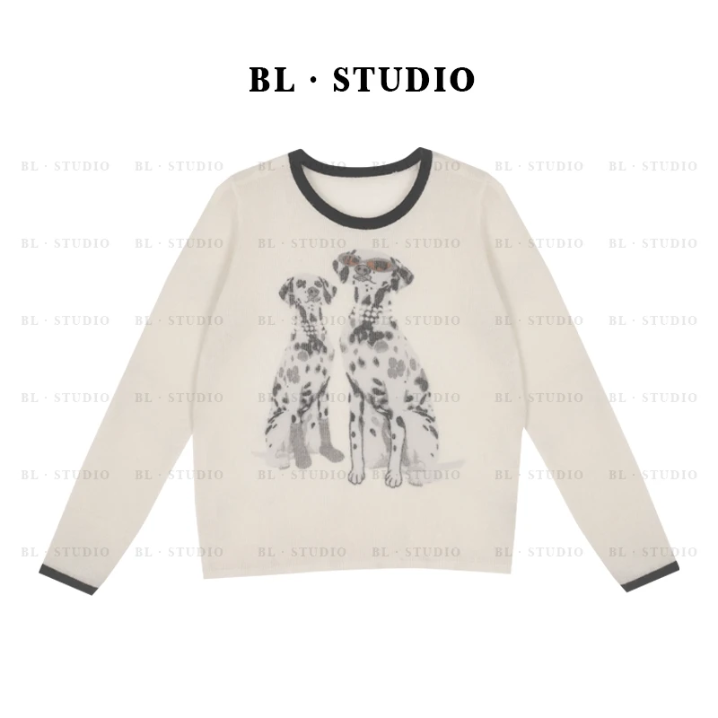 【贝贝】早春款简约气质圆领针织衫时尚休闲百搭外穿上衣女BL-4077