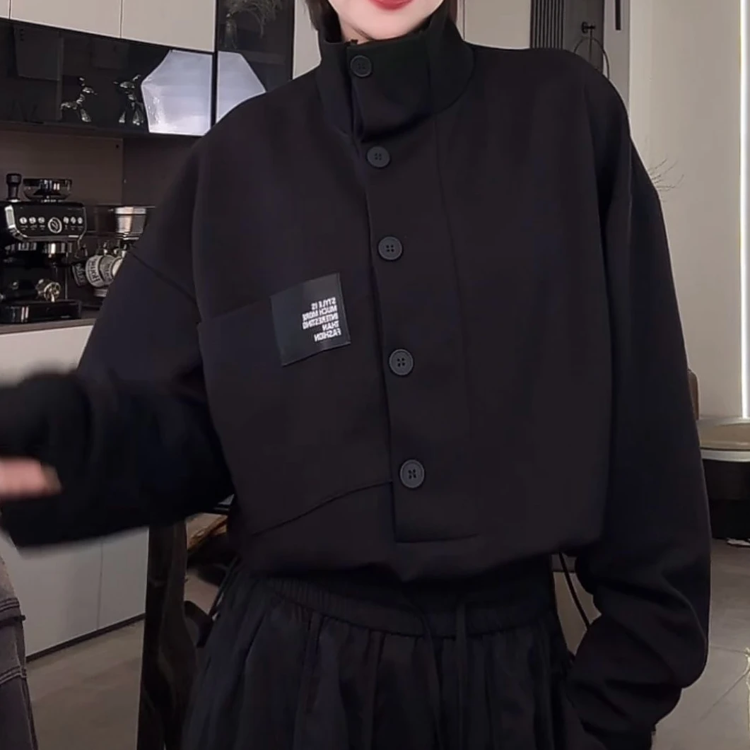 【琳琳原创】春款立领设计显瘦套头卫衣不带垫肩#18660