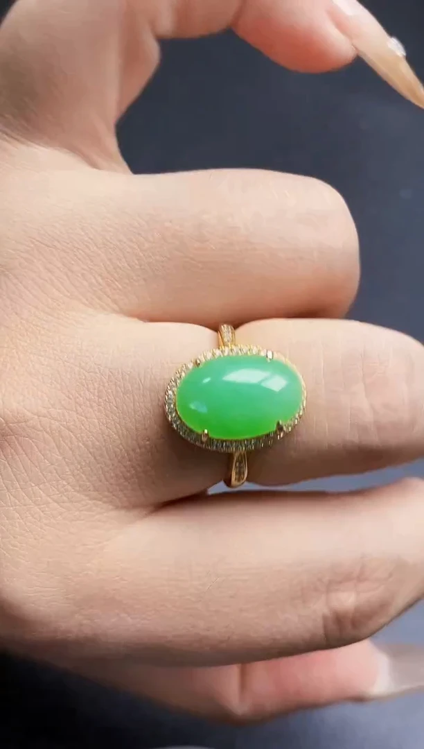 银S925镶嵌戒指翡翠0025
