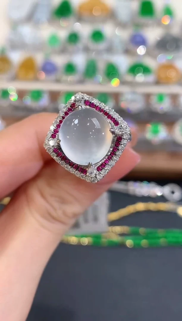 18K金镶嵌戒指翡翠a63多样性一件发货