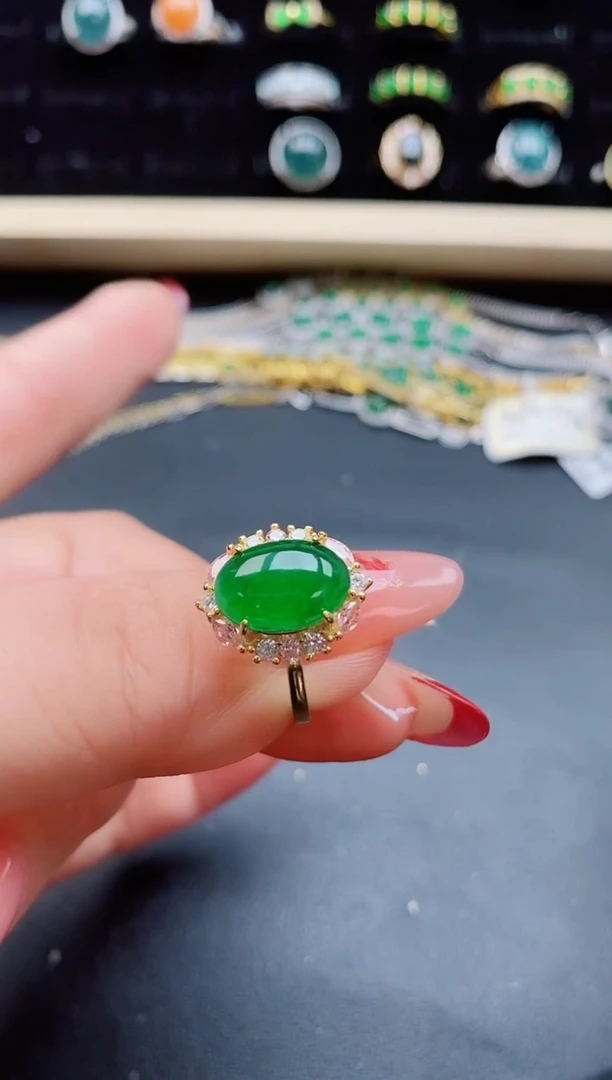 【闪购商品】翡翠戒指银S925镶嵌50805