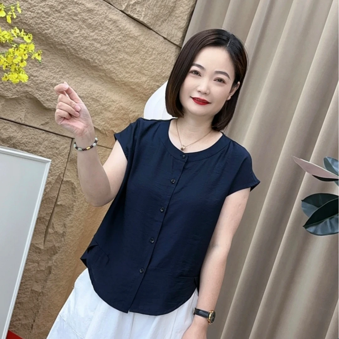 0717夏季爆款新款显瘦休闲洋气宽松衬衫上衣女