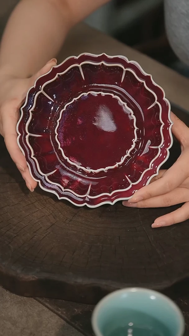 17-宝相花壶承+水仙岩茶-钧瓷-羊