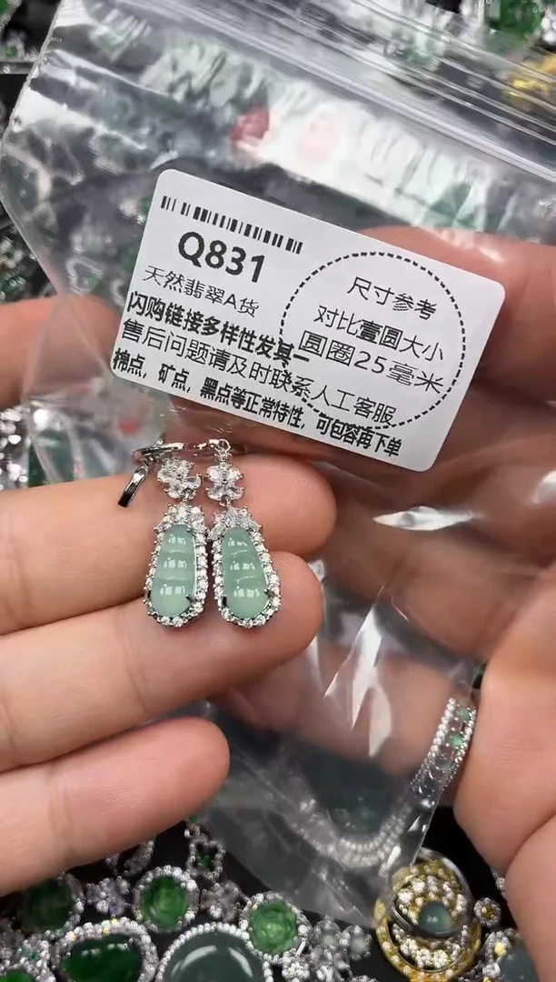 颈饰未镶嵌翡翠Q831耳扣