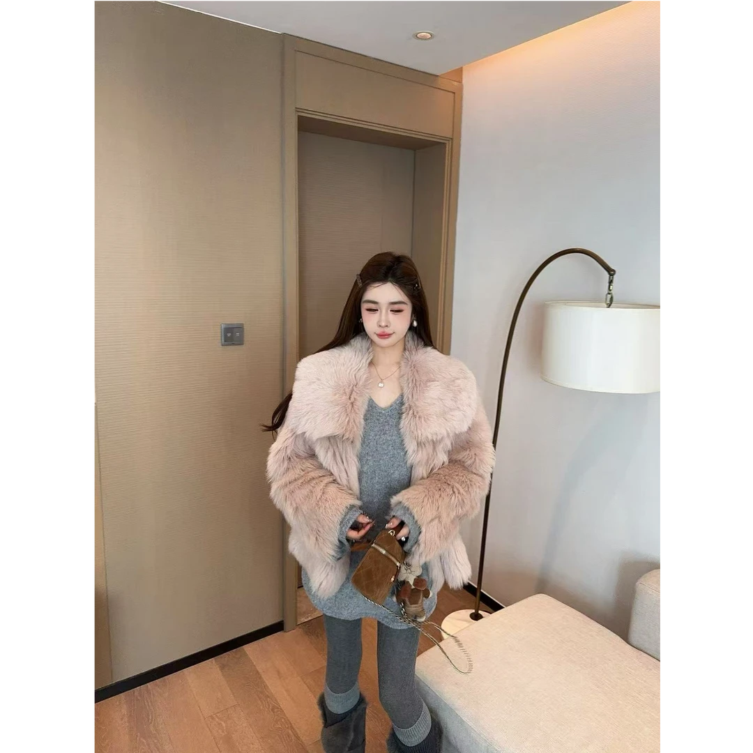 米娜家【山城玫瑰】雾粉色托斯卡纳皮毛一体