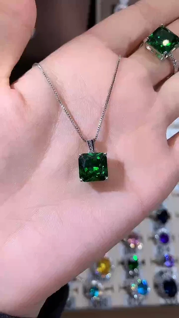 无吊坠925银莎弗莱绿色吊坠